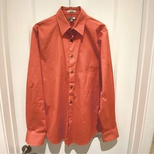 Mens Express Fitted Long Sleeve Button Down Top/Shirt
